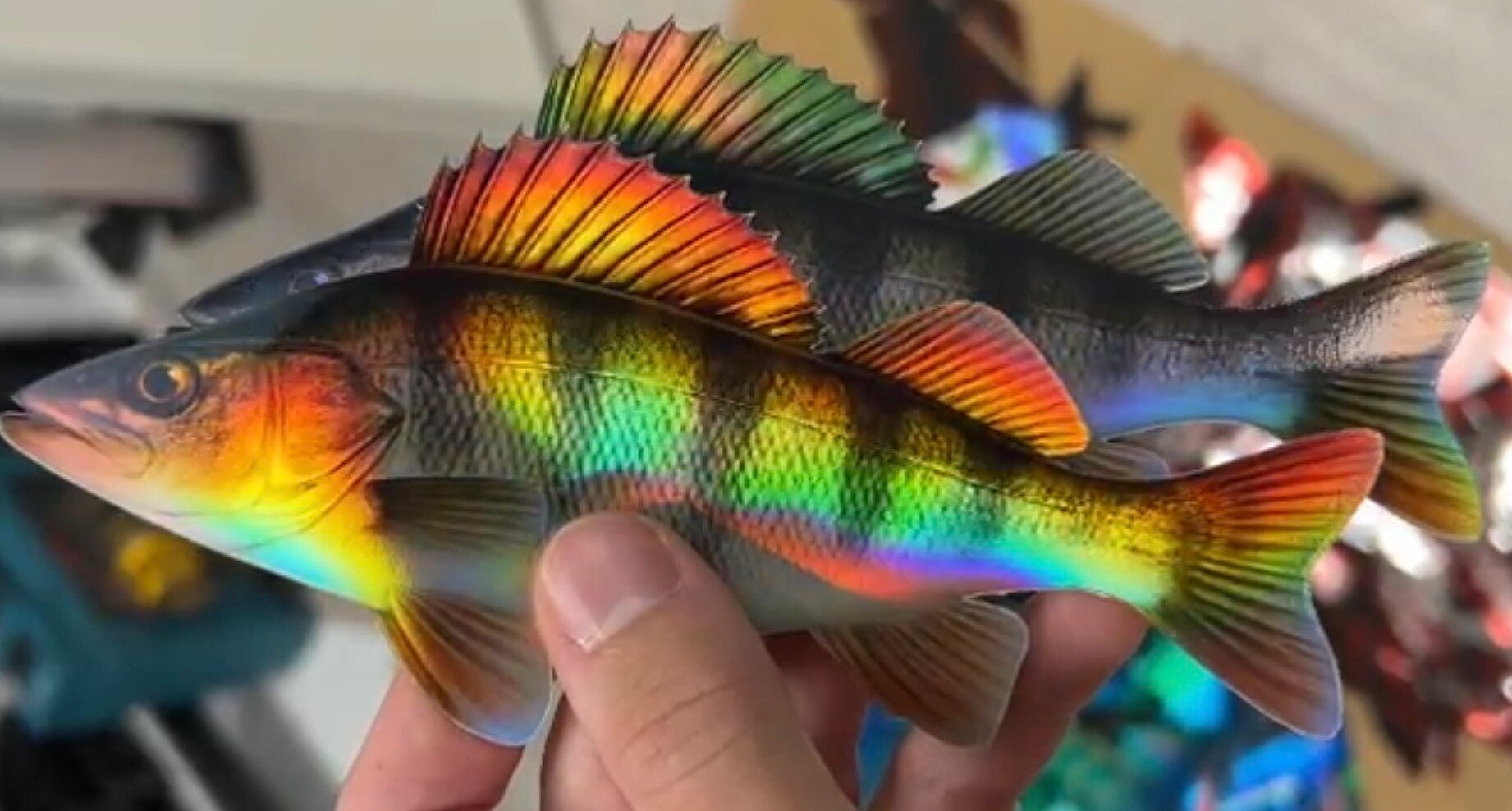 Hologrammi ahven -tarra 19 cm