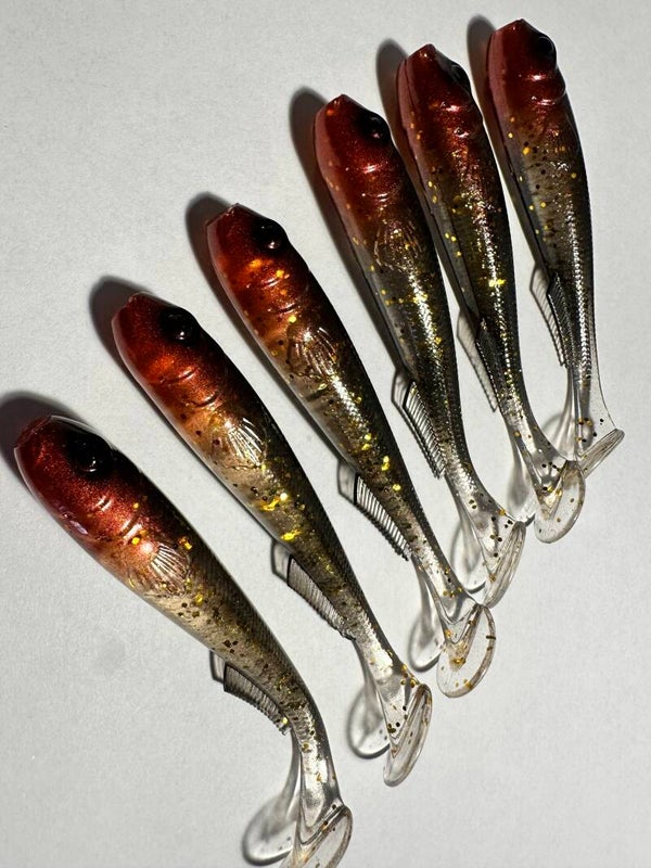Predalure Baits - Paddle tail – Redhead Gold Dust Tuplasetti (Extra Soft)