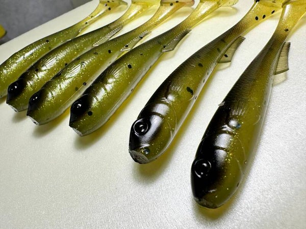 Predalure Baits - Paddle tail – Olive Ghost  9 cm (Extra Soft)