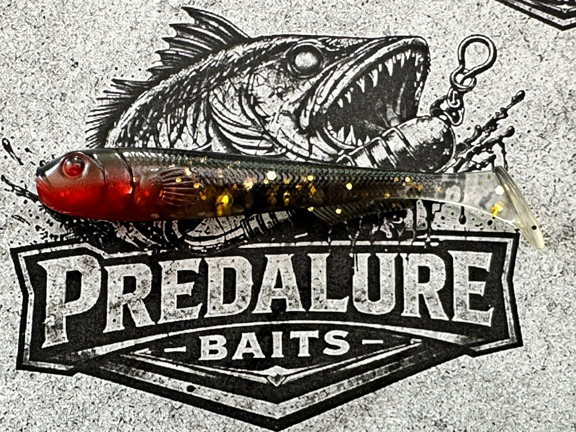 Predalure Baits - Paddle tail  9cm – Redhead Gold Dust 6kpl