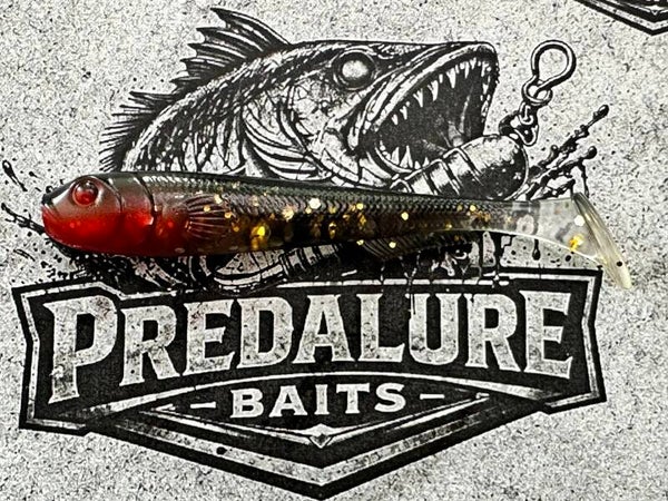 Predalure Baits - Paddle tail  9cm – Redhead Gold Dust 6kpl