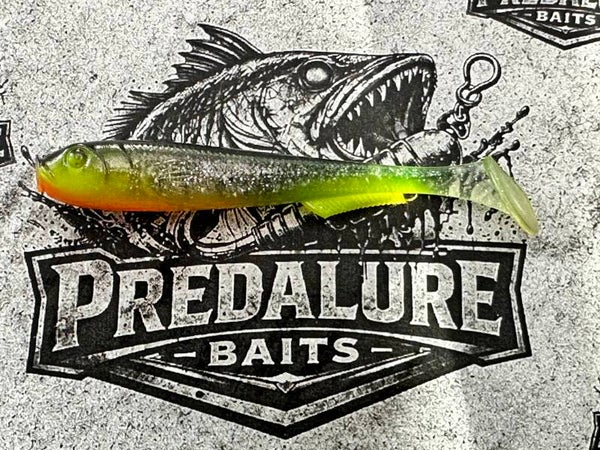 Predalure Baits - Paddle tail  9cm – Burnt Shiner UV Keltainen 6kpl