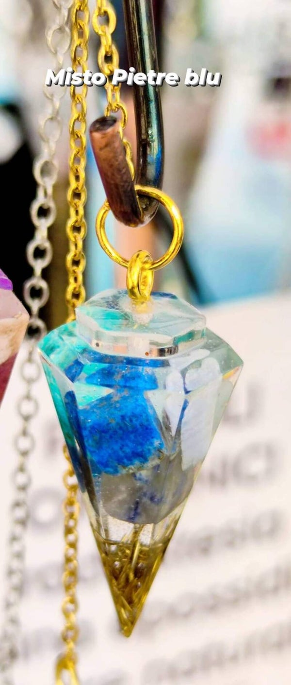 Pendolo misto pietre blu