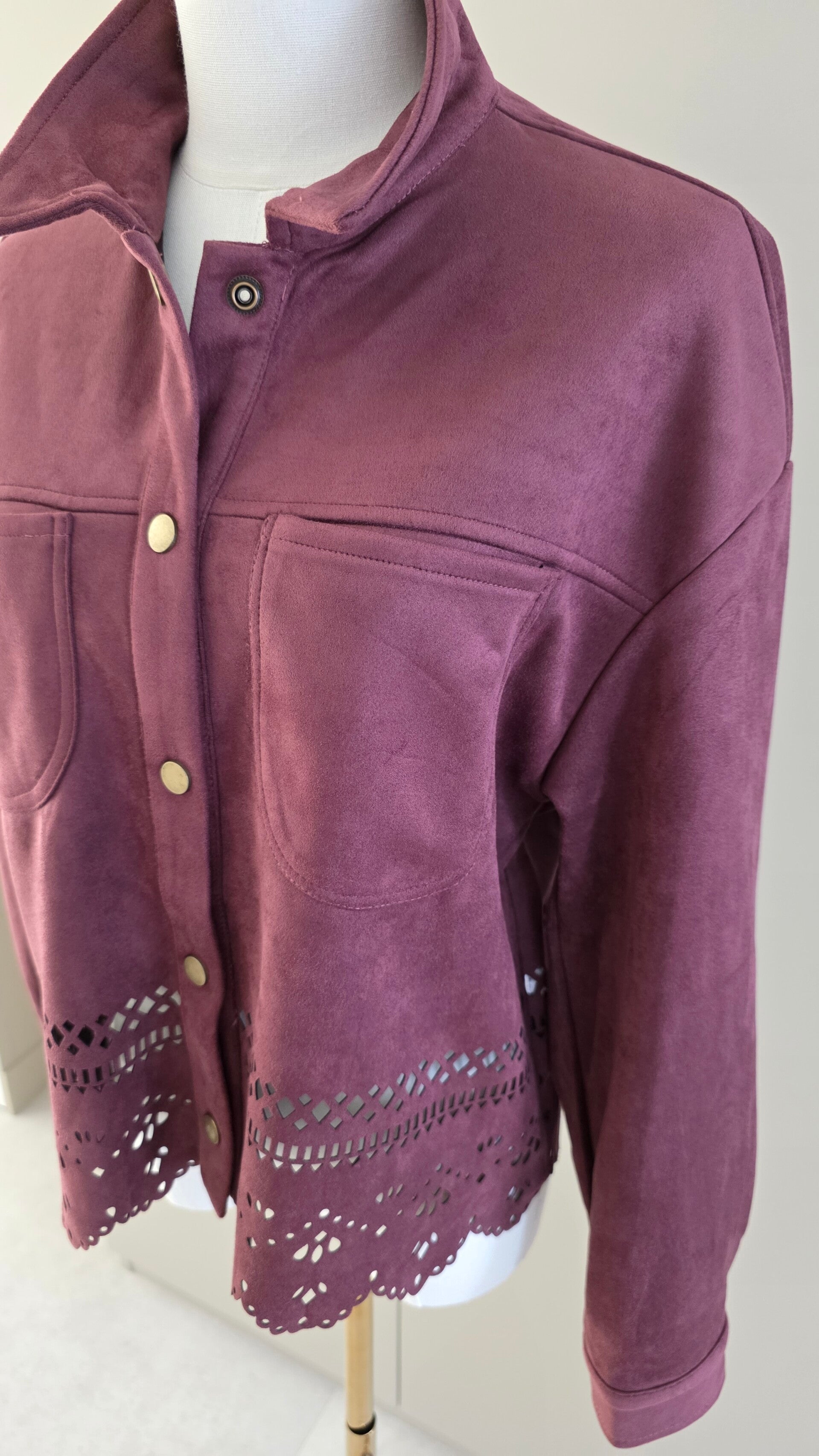 Jacke in Velours-Optik