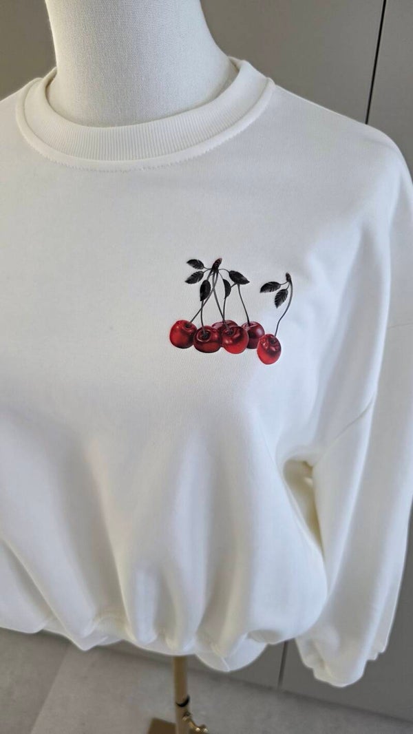 Sweatshirt mit Kirsch-Print – modern & bequem
