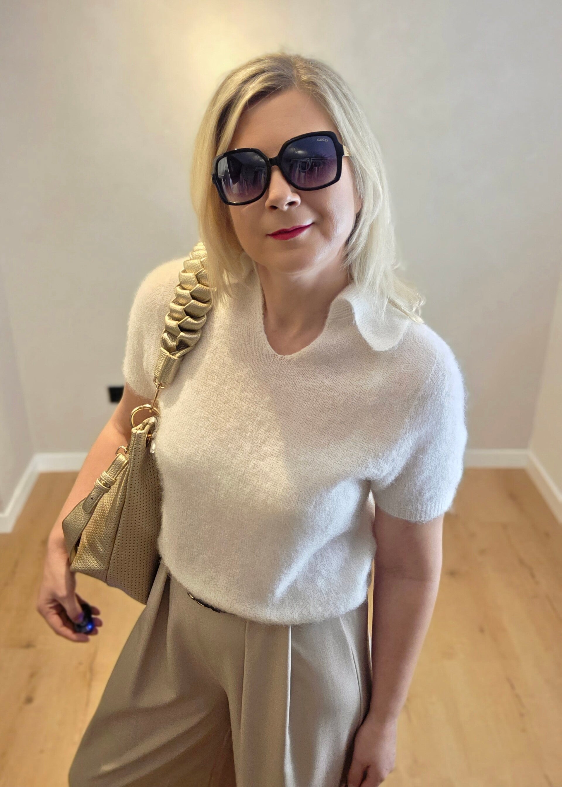 Luxus-Strickpullover mit Kragen – Super Kid Mohair & Merinowolle