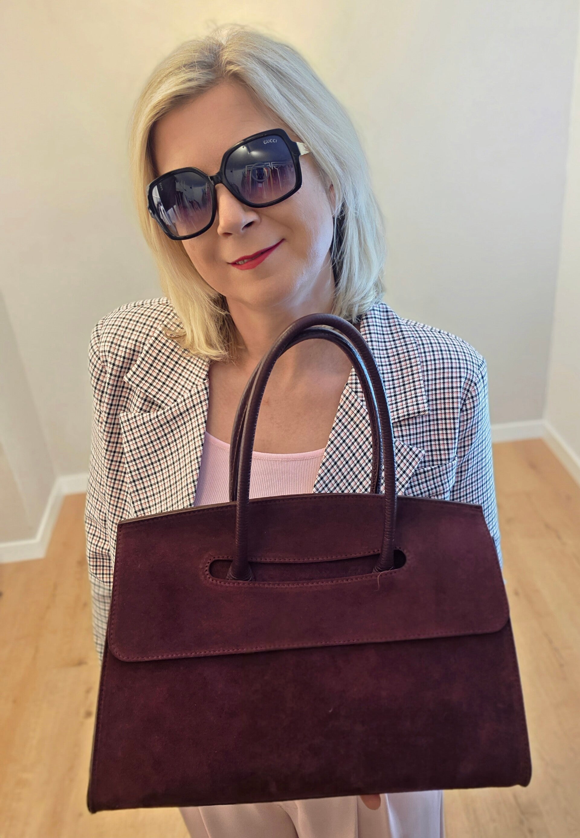 Wildleder Tasche – Bordeaux