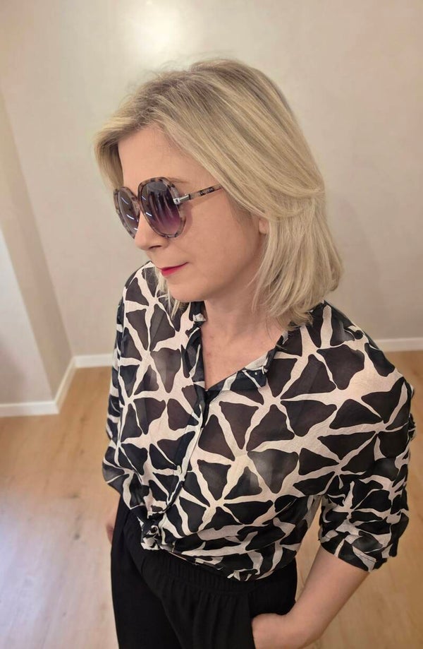 Hauchzarte Seiden-Bluse mit Print – 3 Designs, feminin & luftig