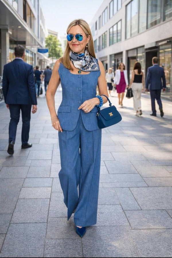 Weste in Blau – elegant & modern