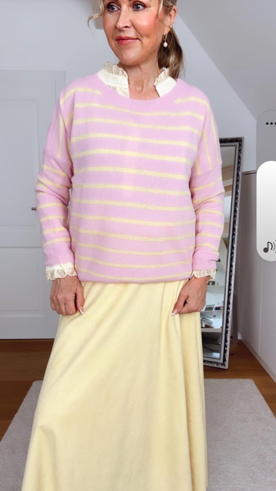 Exklusiver Streifen-Pullover aus 100 % Merinowolle in 3 Farben