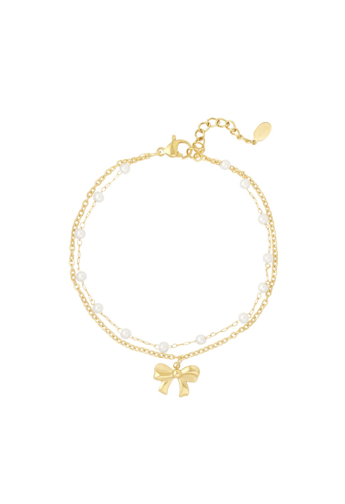 Armband duo strik met pareltjes