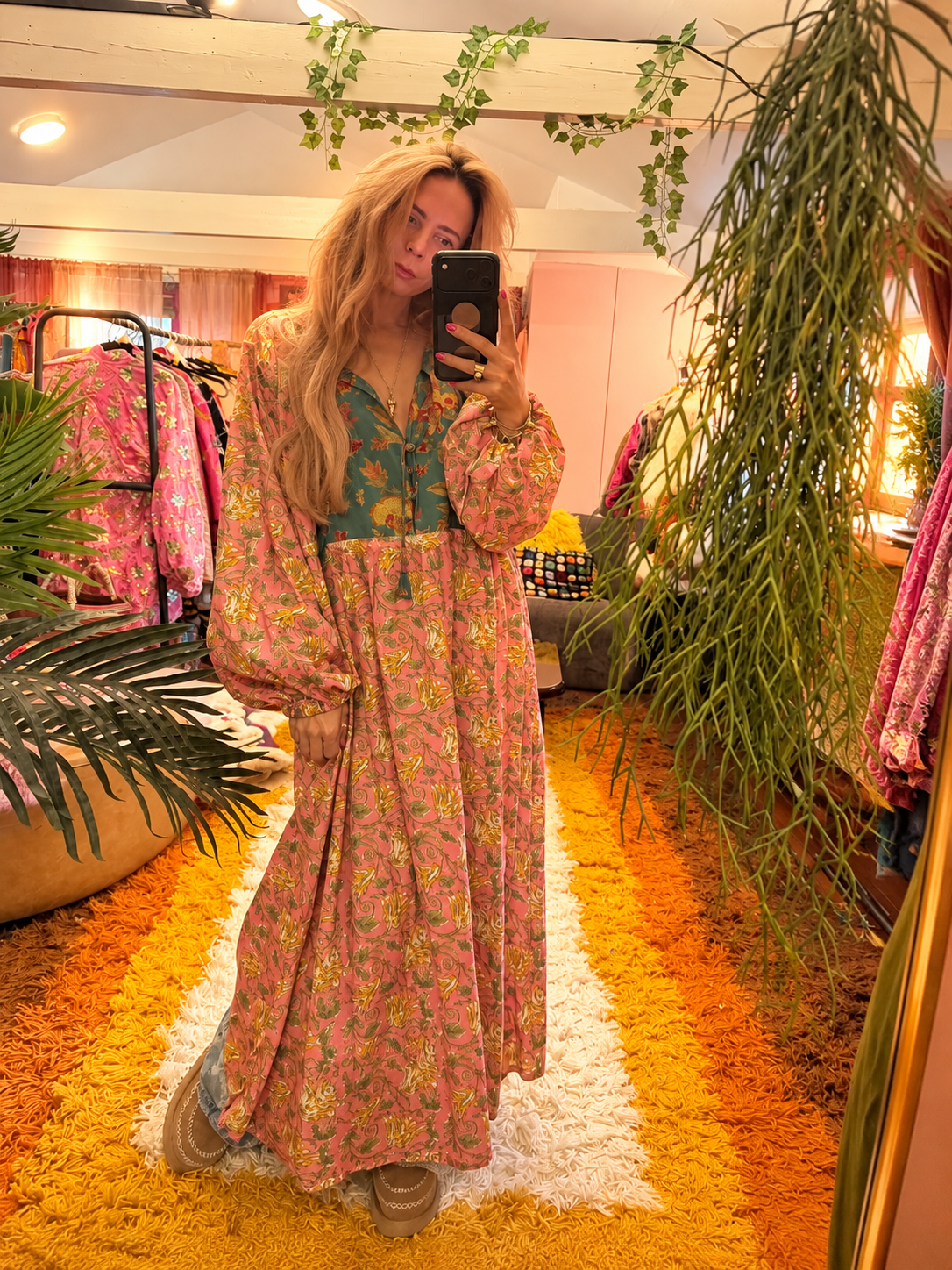 *Midi Blockprint Dress.