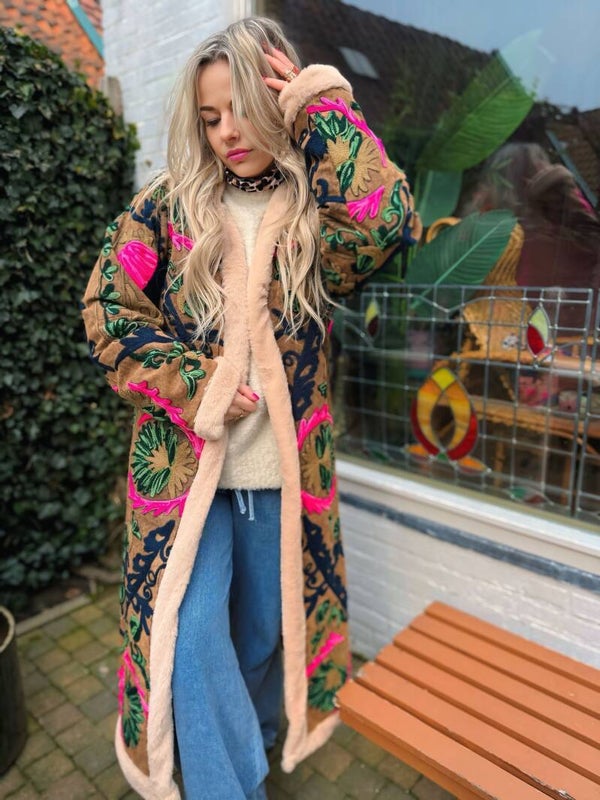 Suzani Teddy Jacket Long:
