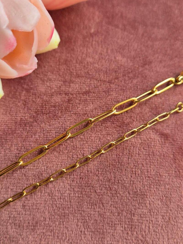 Ketting los Paperclip Rvs/Rvs verguld