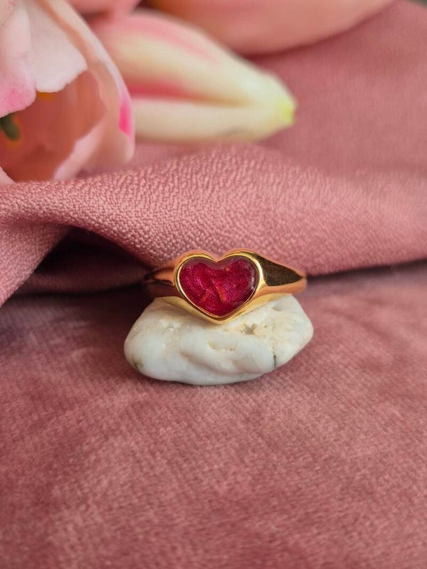 Ring roestvrijstaal hart maat 6x9mm