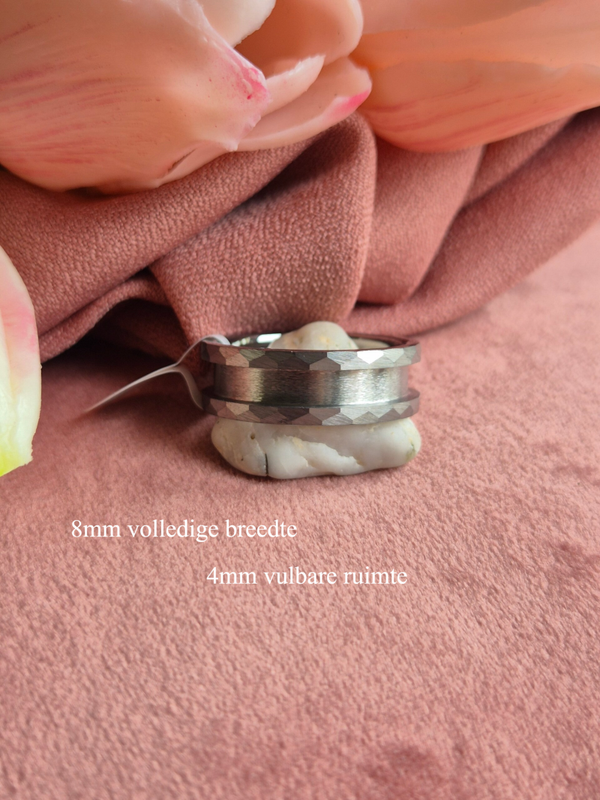 Bandring Wolfraam (Tungsten) volledig rondom vulbaar