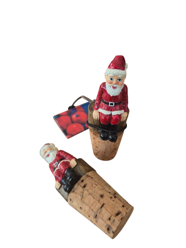Kurk stop met kerstman, herbruikbaar