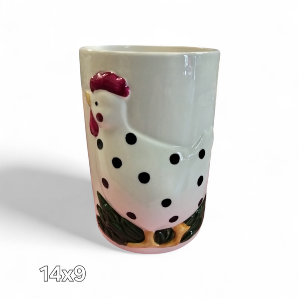 Bestek kan kip, keramiek