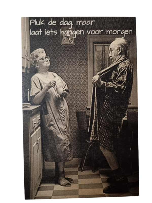 Vintage kaart pluk de dag, maar.....