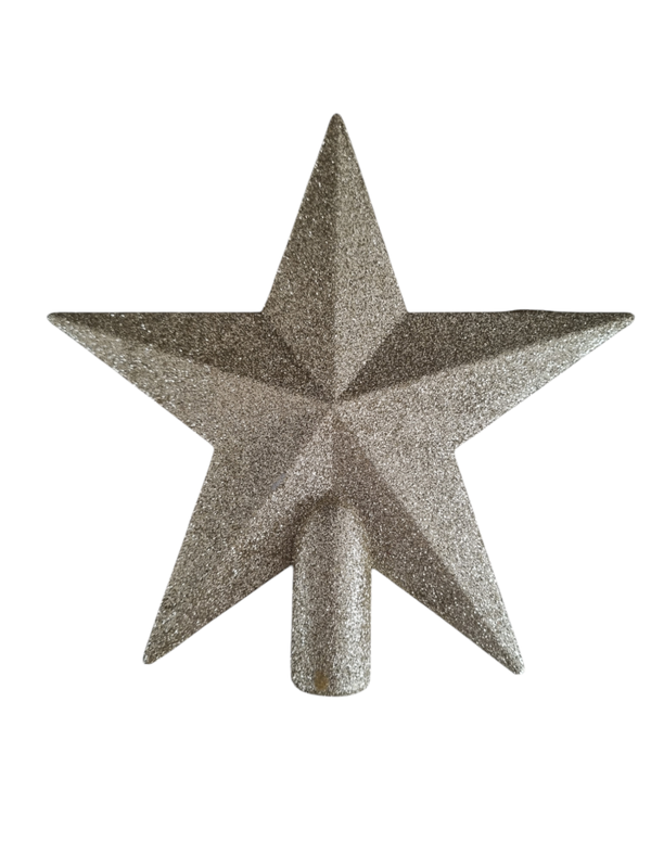 Onbreekbare kerstboom piek in de vorm van een ster, glitter