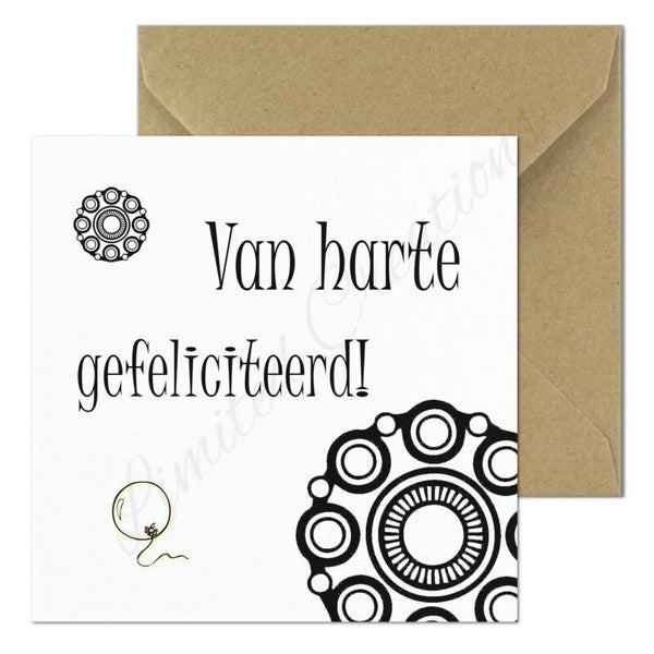 Zeeuwse knop kaart Van harte gefeliciteerd