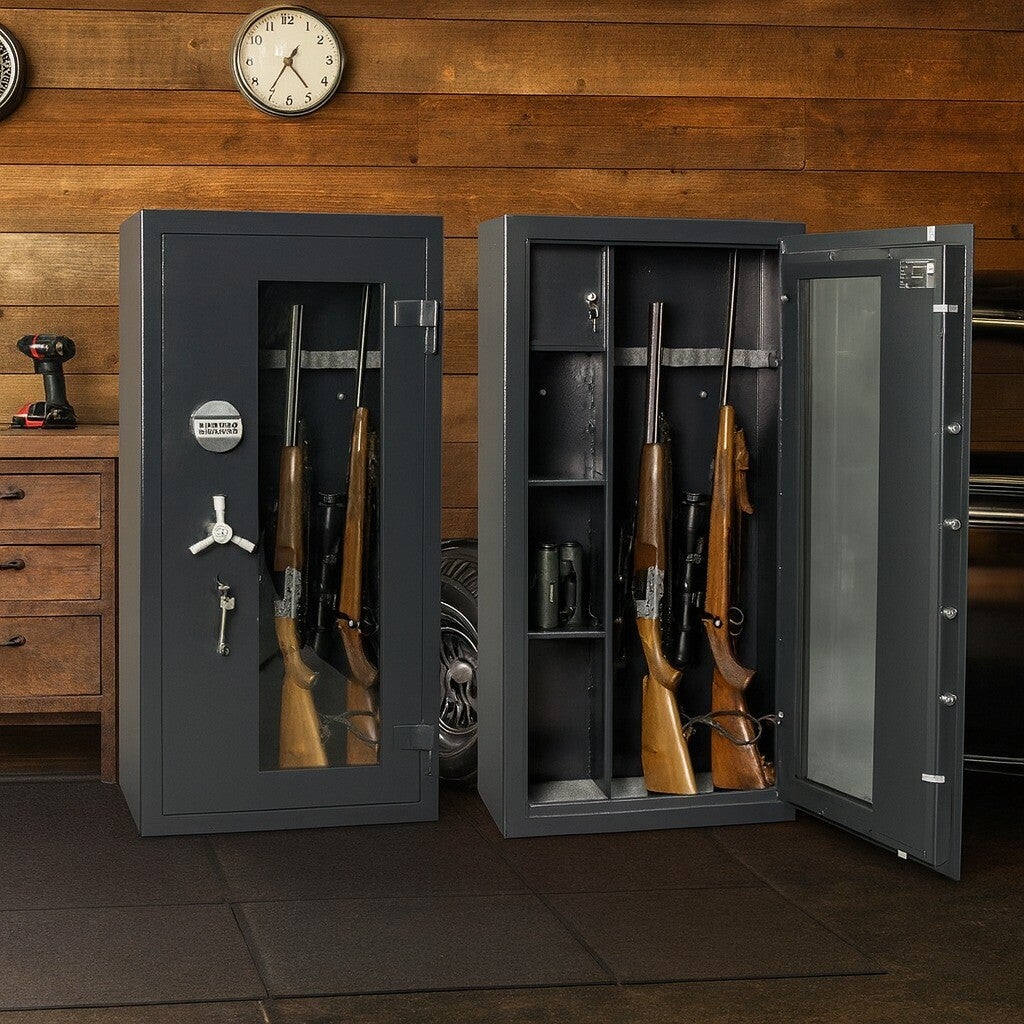 Ekskluzywna szafa na broń Piorun 1701 z szybą PantzerGlass