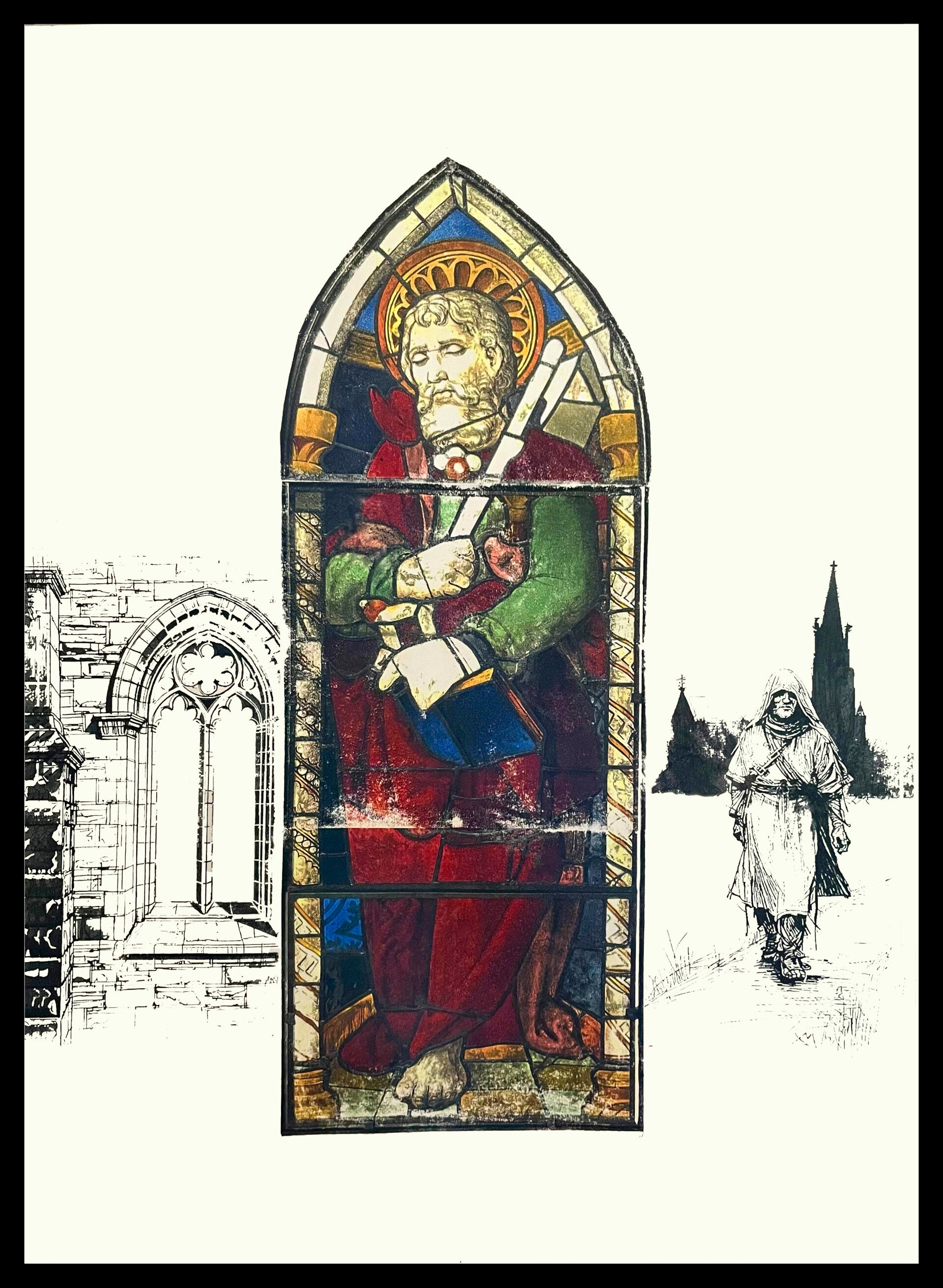 Serie Vitral-- Titulo: El vitral del constructor de catedrales.