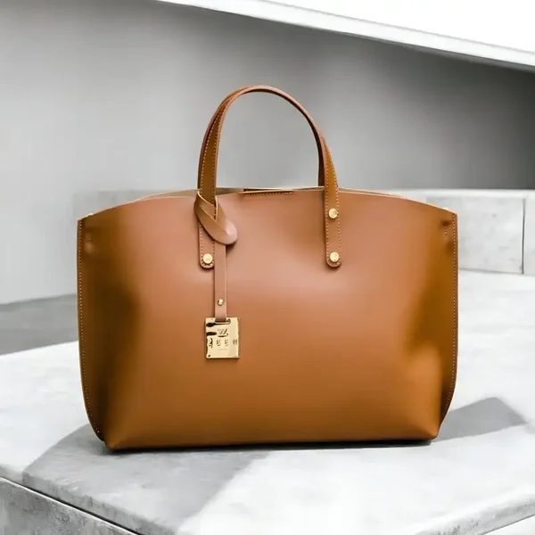 Angela Camel leren tas