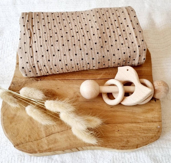 hydrofiele doek 60x60 cm - polkadot zand