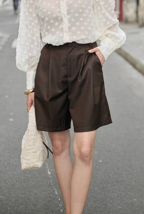 Geplooide bermudashorts