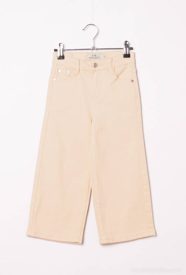 Beige broek met wijde pijpen