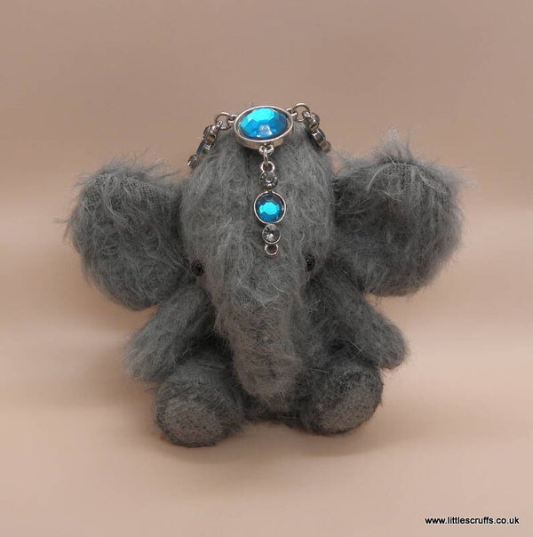 Grey Elephant with blue headdress SOLD