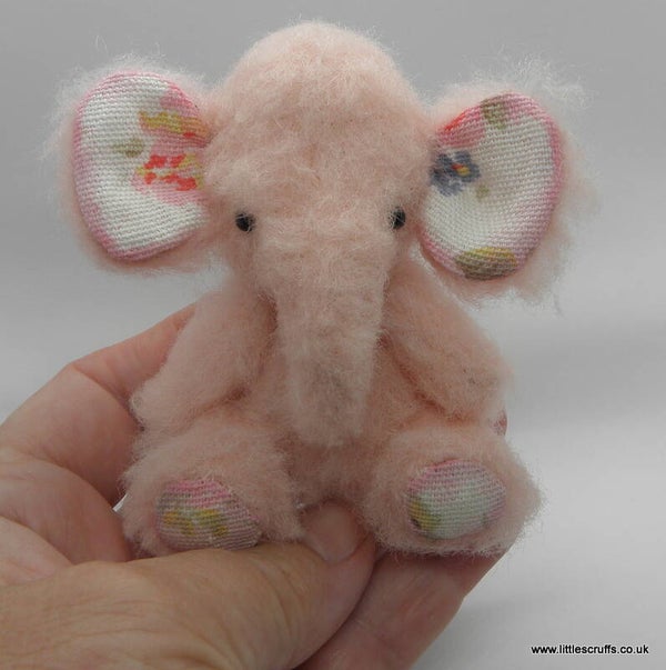 Adorable fuzzy pink Elephant
