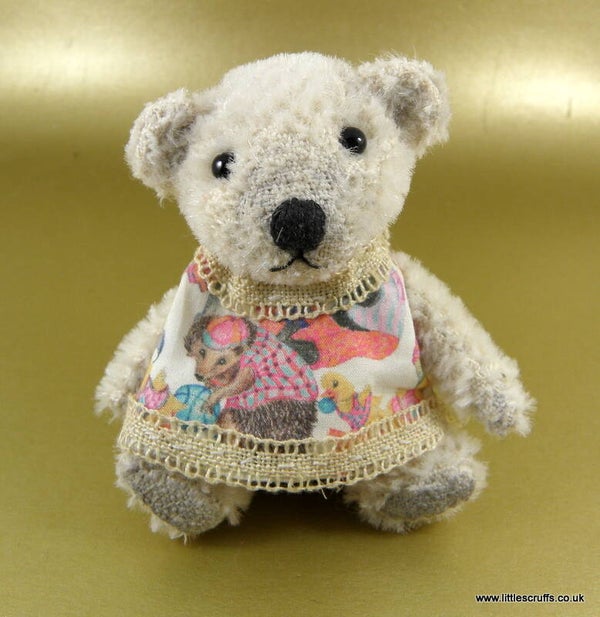 Tess, a little white mohair bear
