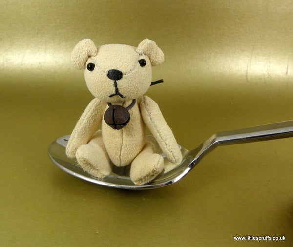 Todd, a tiny little Chamois leather bear NEW