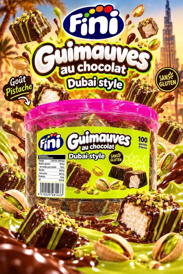 Guimauve pistache enrobé chocolat Dubai 10Pcs