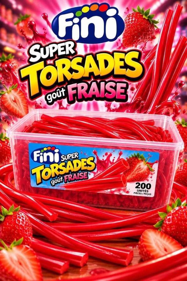 Lacets torsadée fraises 10 pcs
