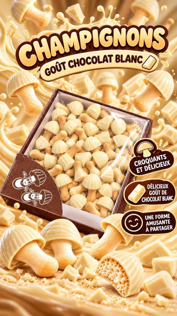 Champignons chocolat blanc +/-100gr