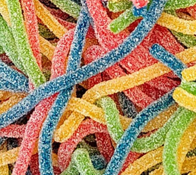 Lacets sucrés multicolore +/-100gr