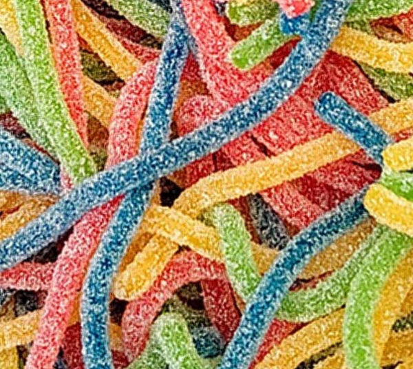 Lacets sucrés multicolore +/-100gr