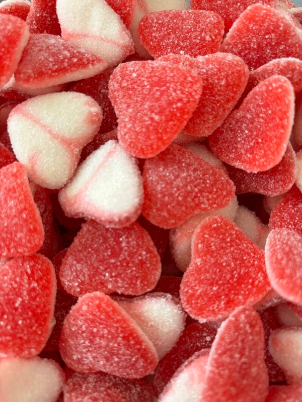 Coeurs fraises sucrés +/- 100gr