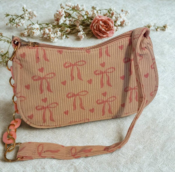 Pink bow girls purse