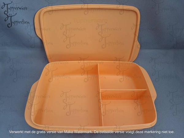 3 vakjes lunchbox oranje