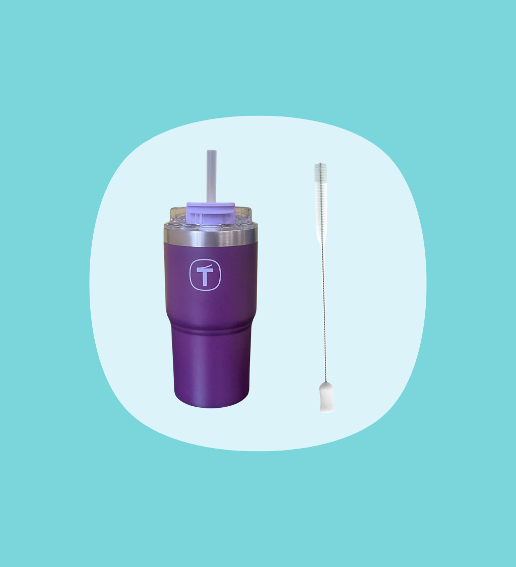 Big T Tumbler 630ml braam + reinigingsborsteltje