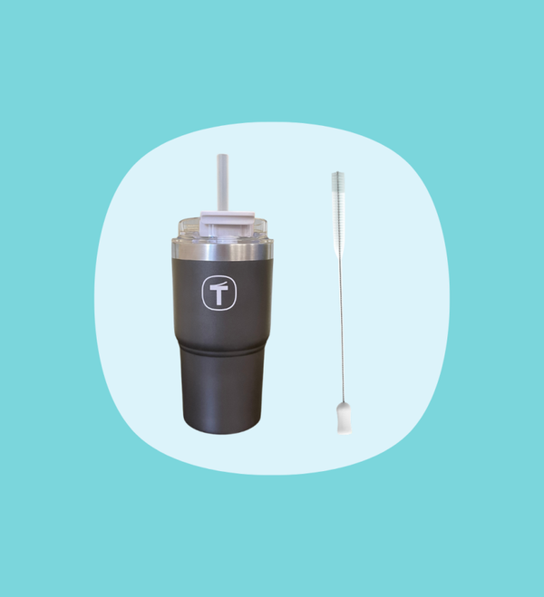 Big T Tumbler 630ml chocolade + reinigingsborsteltje