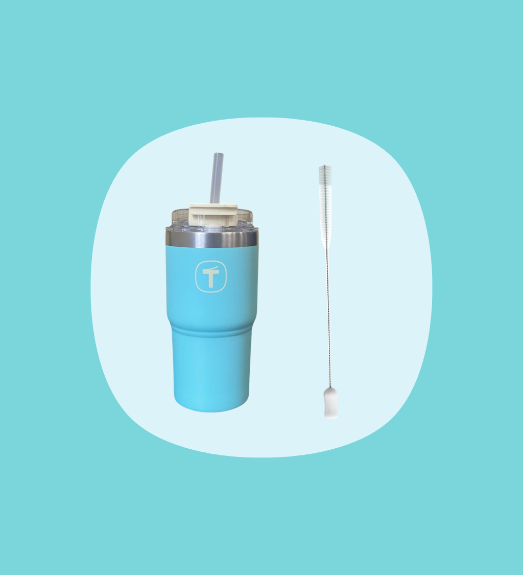 Big T Tumbler 630ml munt + reinigingsborsteltje