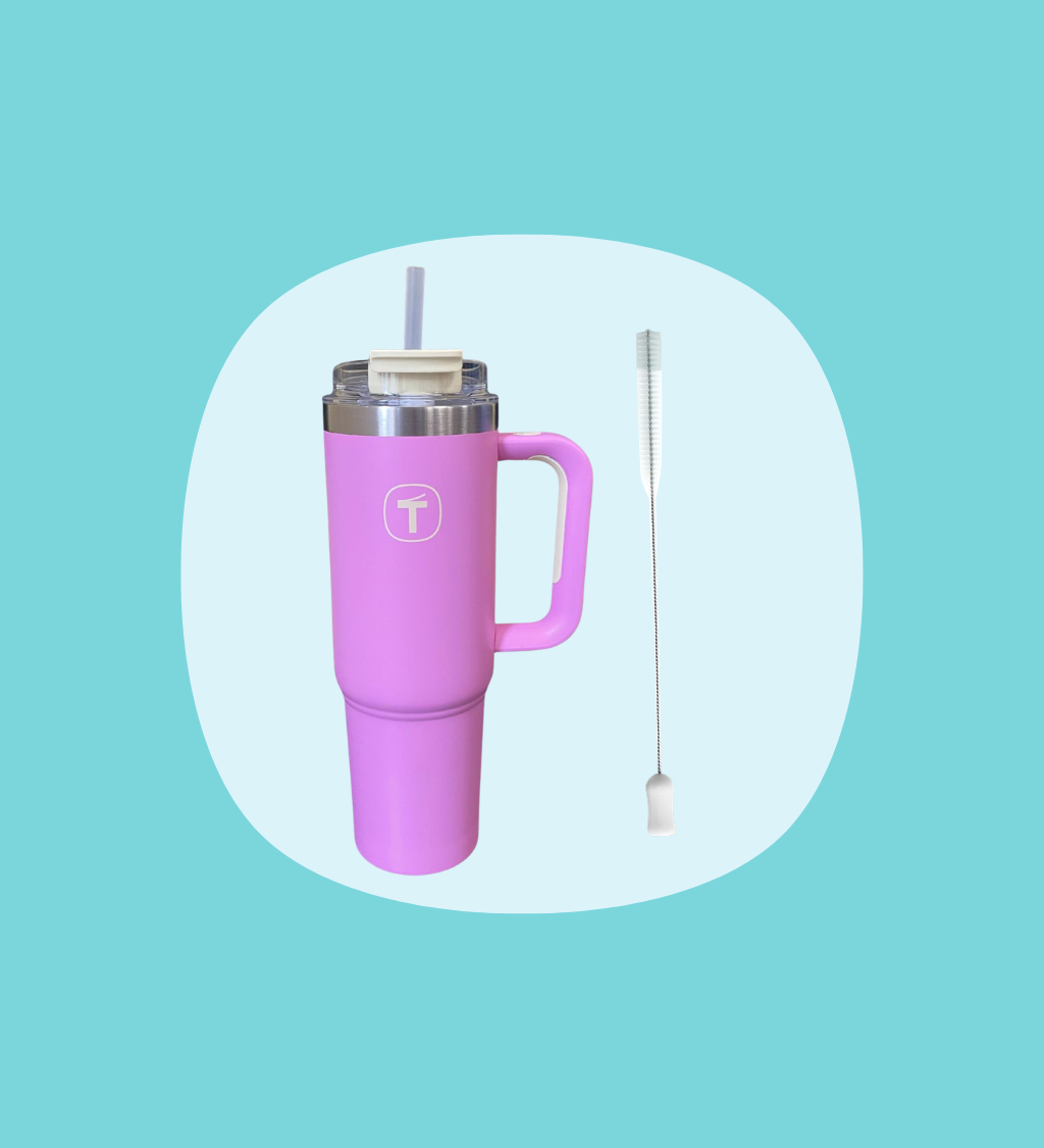 Big T Tumbler 1.1 L roze + reinigingsborsteltje