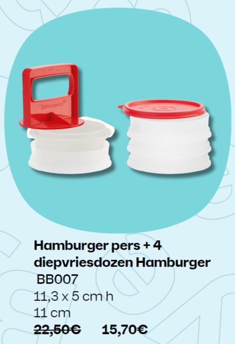 Hamburger Press & Set van 4 Diepvriesdozen