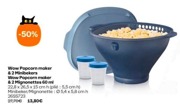 WOW Popcornmaker + 2 Mini Bekers