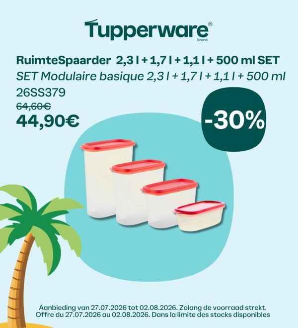 Set Ruimtespaarders 2.3L - 1.7L - 1.1L - 500ml